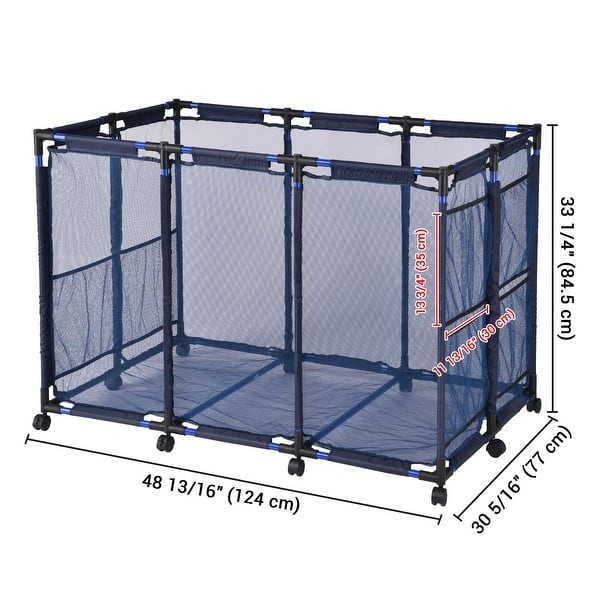 48"x30"x34" Mesh Pool Storage Bin Rolling Cart Swim Toys Pool
